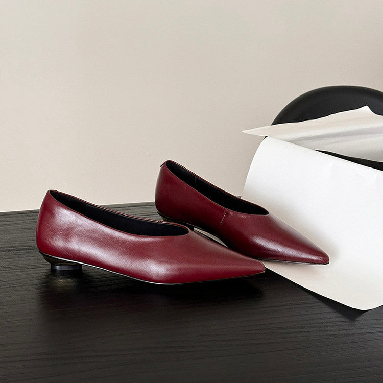 Karin Luna In Stock Spot Goods Classic three-color pointed toe metal heel shoes