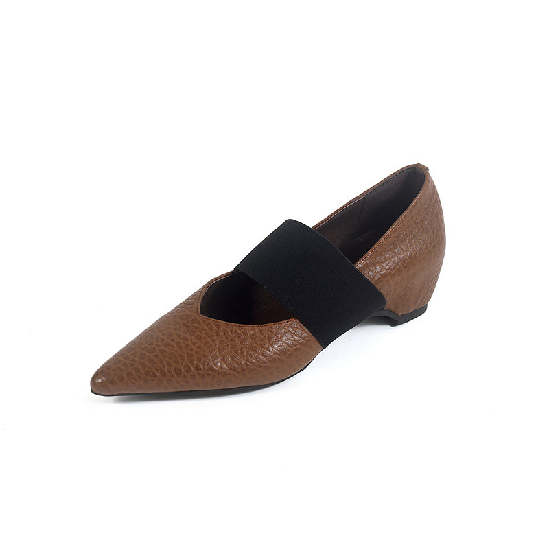 Karin Luna  Popular Pointed Toe Hidden Heel Strap Single Shoes