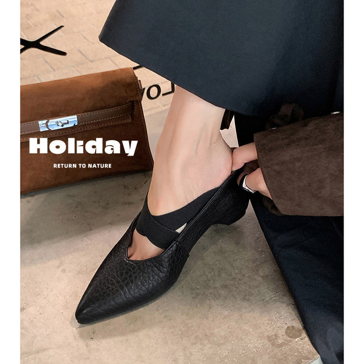 Karin Luna In Stock  Spot Goods  a Large Number of Spot Goods Pointed Toe Cross Strap Hidden Wedge Shoes