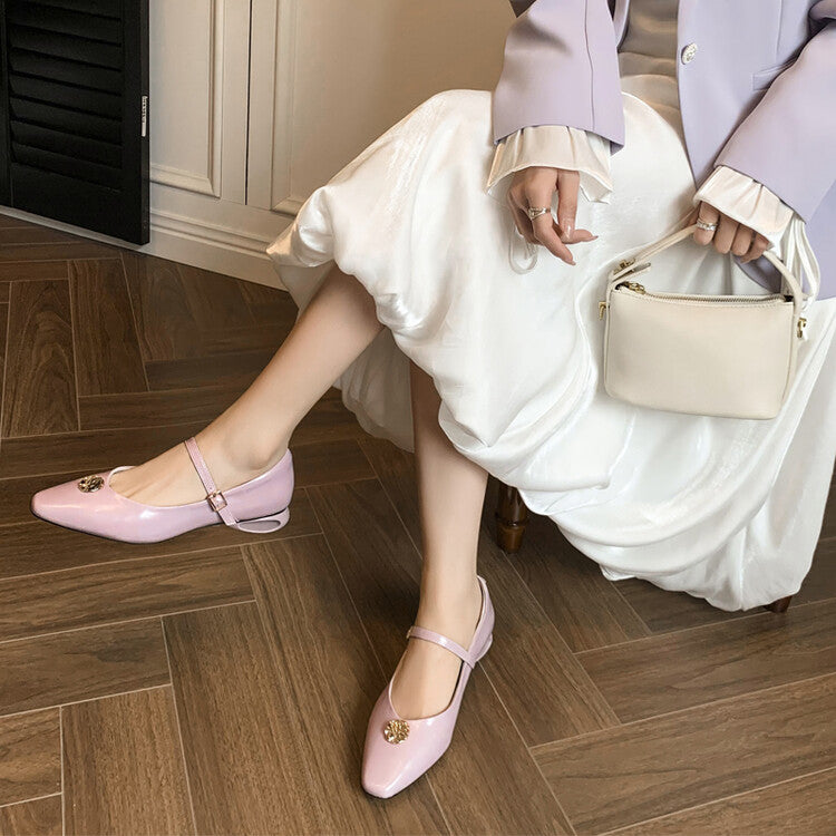Karin Luna Camellia Story~In stock  Full Leather Shallow Mouth Single Shoes