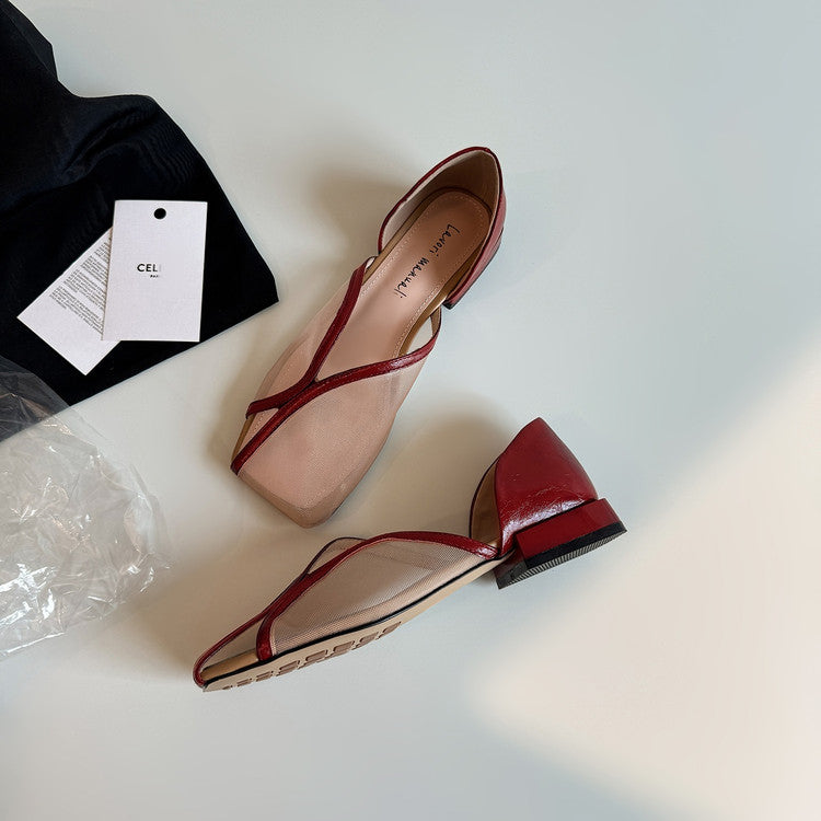 Karin Luna In Stock Spot Goods  Square Toe Mesh Sandals
