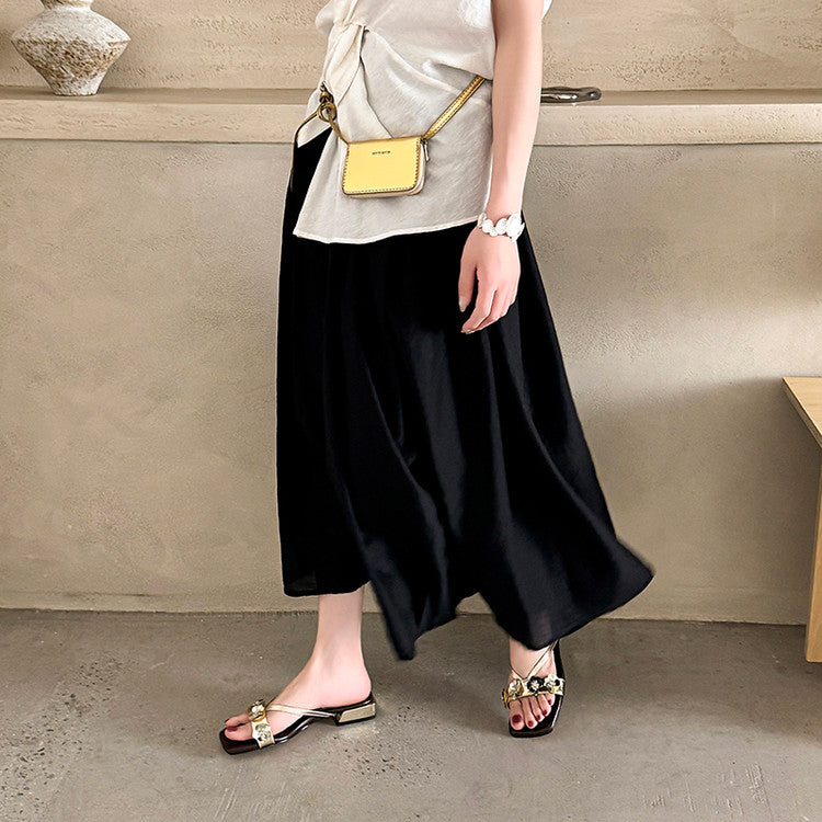 Karin Luna In Stock Spot Goods  One-Strap Sequin Floral Square-Toe Flat Slippers