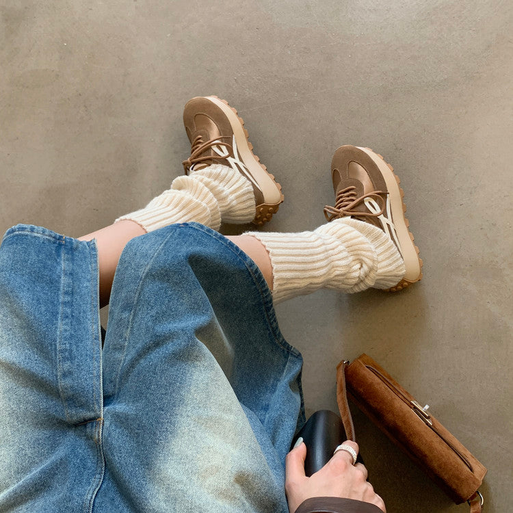 Karin Luna Casual Shoes Series~  In Stock Hot-Selling Versatile Lace-Up Thick-Soled Deep Mouth Single Shoes