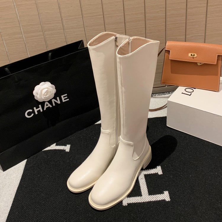 Karin Luna Internet Celebrity Photo  Best-selling in stock Full Leather Basic Long Boots  Winter Essential Combat Boots