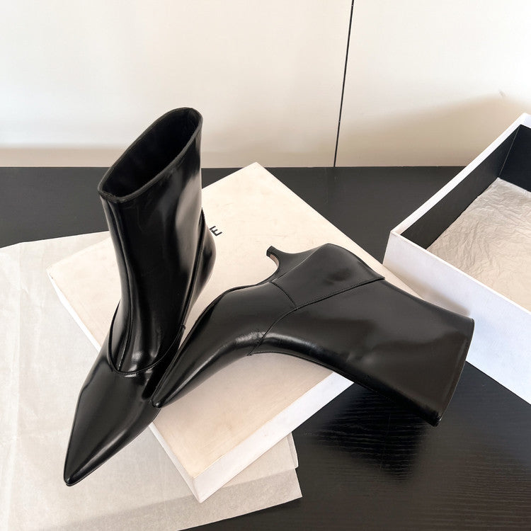 Karin Luna In Stock  Spot Goods Elegant kitten heel pointed toe trendy ankle boots