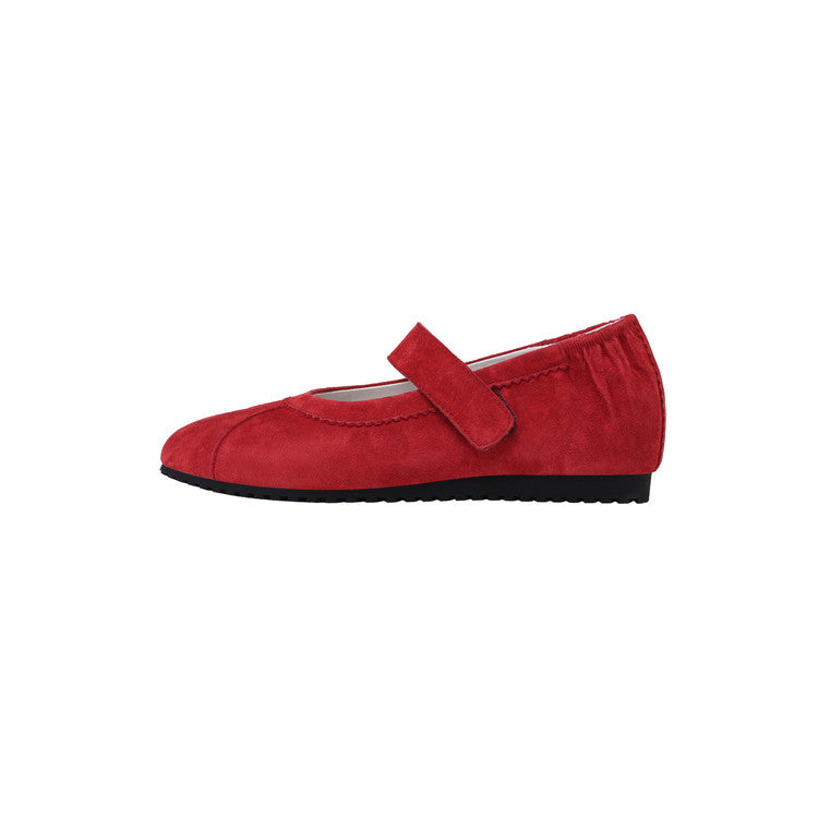 Karin Luna Casual Shoes Series~  In Stock In Stock Magic Tape Round Toe Internal Height Increase Single Strap Flats