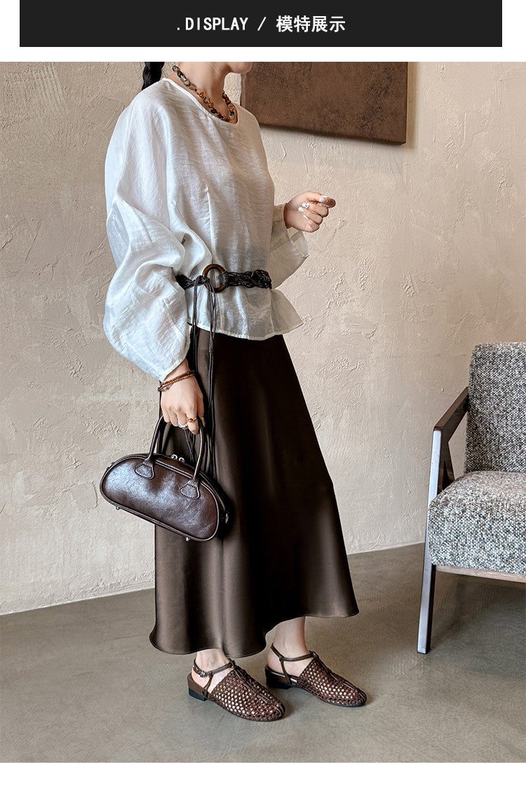 Karin Luna In Stock Spot Goods  Resort Style Series~Casual woven closed-toe flat sandals