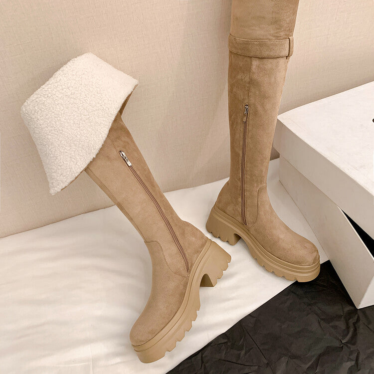Karin Luna has prepared stock  Main Push Main Push  Hot-selling Large Sole Self-flowing Foldable Round Toe Over-the-Knee Boots