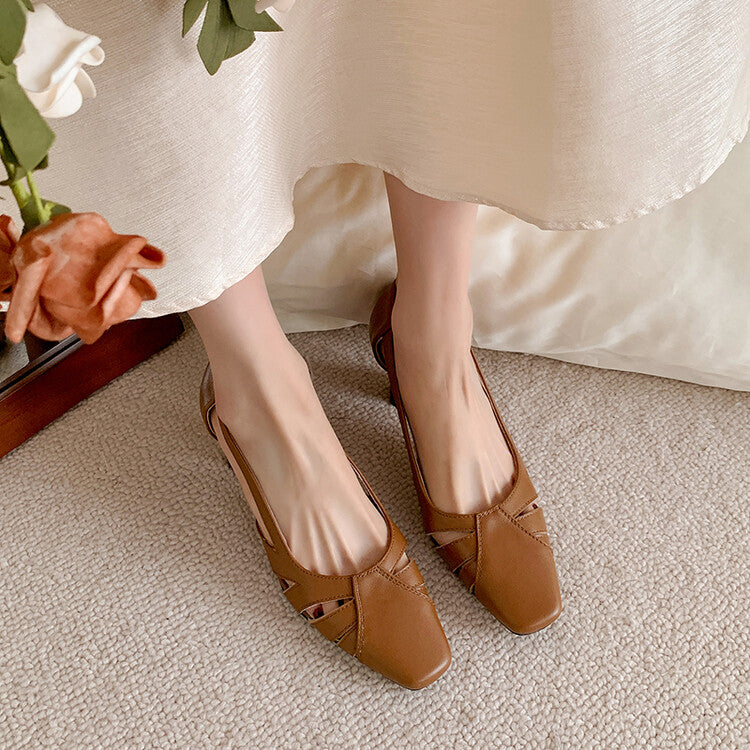 Karin Luna Hot-Selling Retro Big Item Big Goods Available for sale all seasons French-style Hollow Out Single Shoes Full leather inside and out