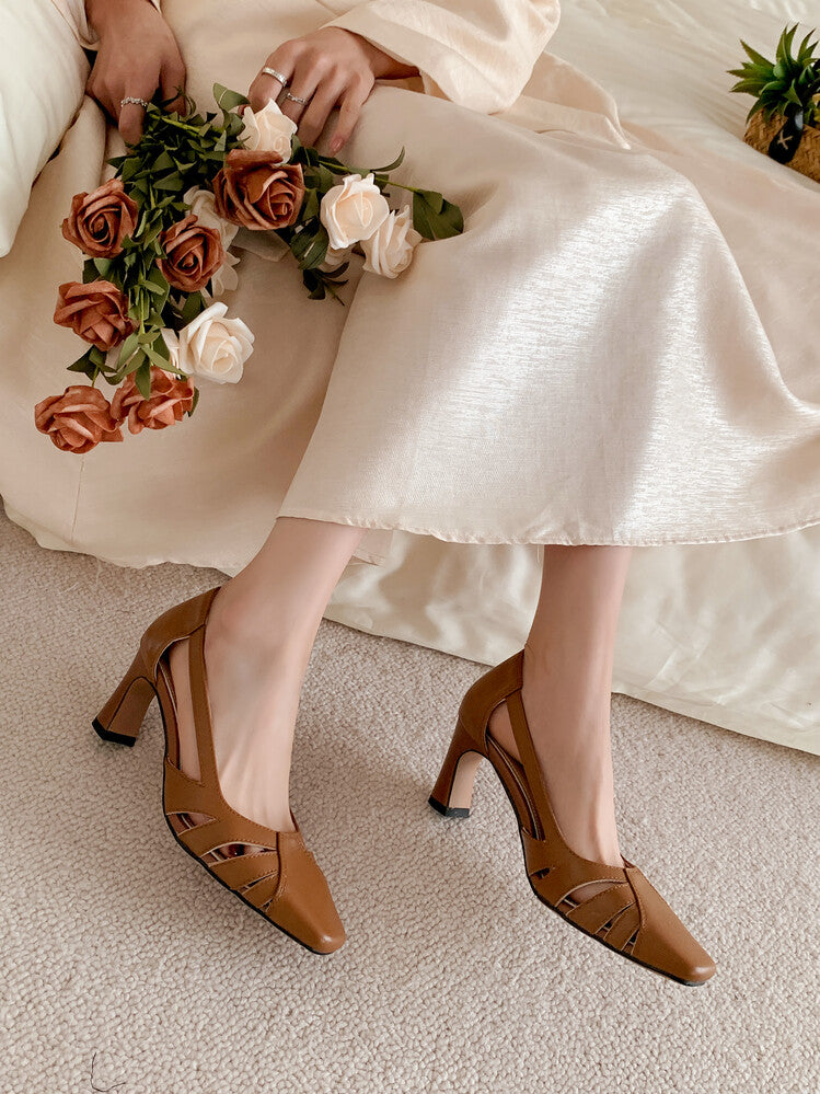 Karin Luna Hot-Selling Retro Big Item Big Goods Available for sale all seasons French-style Hollow Out Single Shoes Full leather inside and out