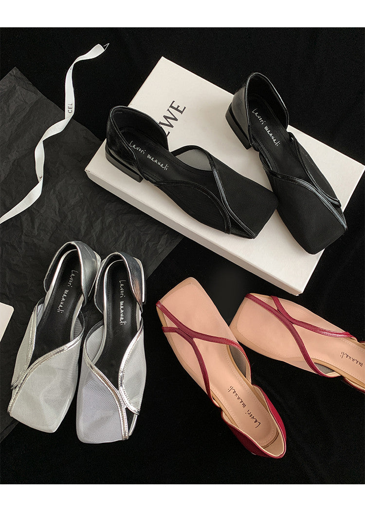 Karin Luna In Stock Spot Goods  Square Toe Mesh Sandals