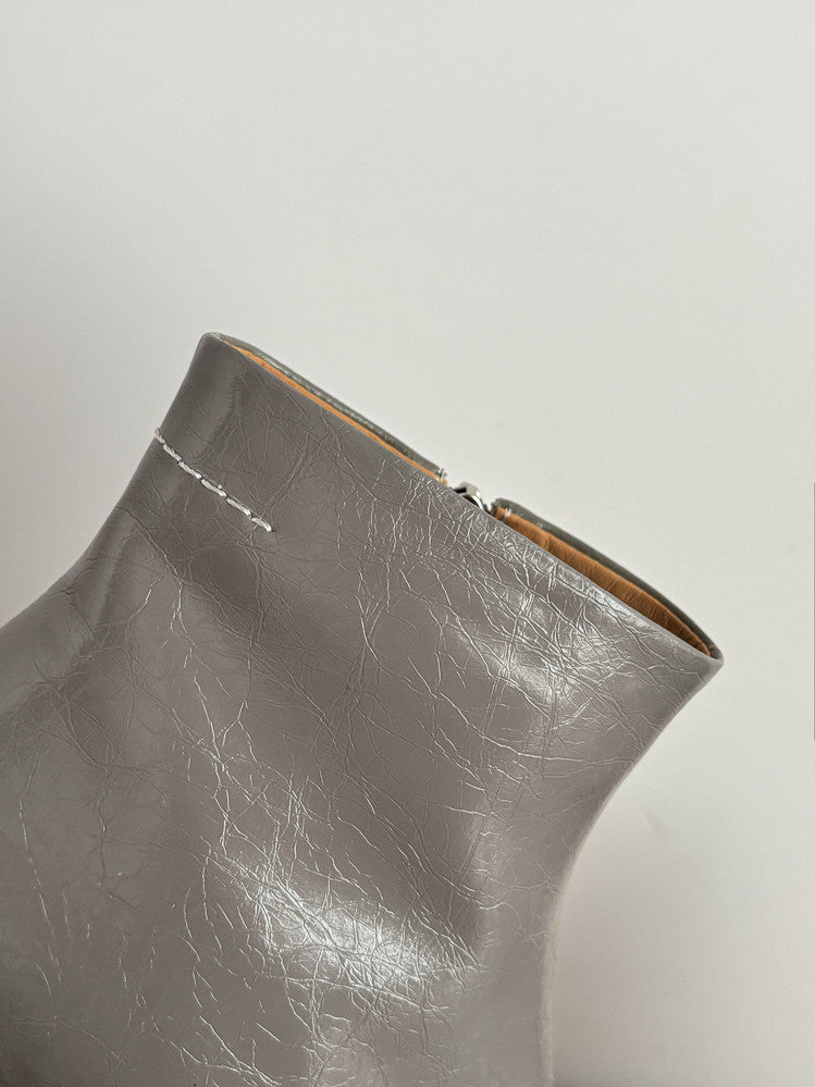 Karin Luna French Style Square Toe Chunky Heel Ankle Boots