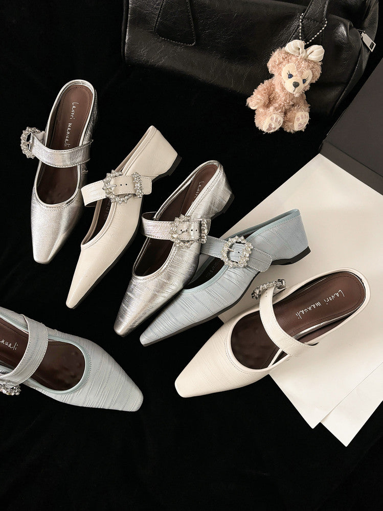 Karin Luna In Stock Spot Goods Full Layer Rhinestone Exquisite Closed-Toe Slippers