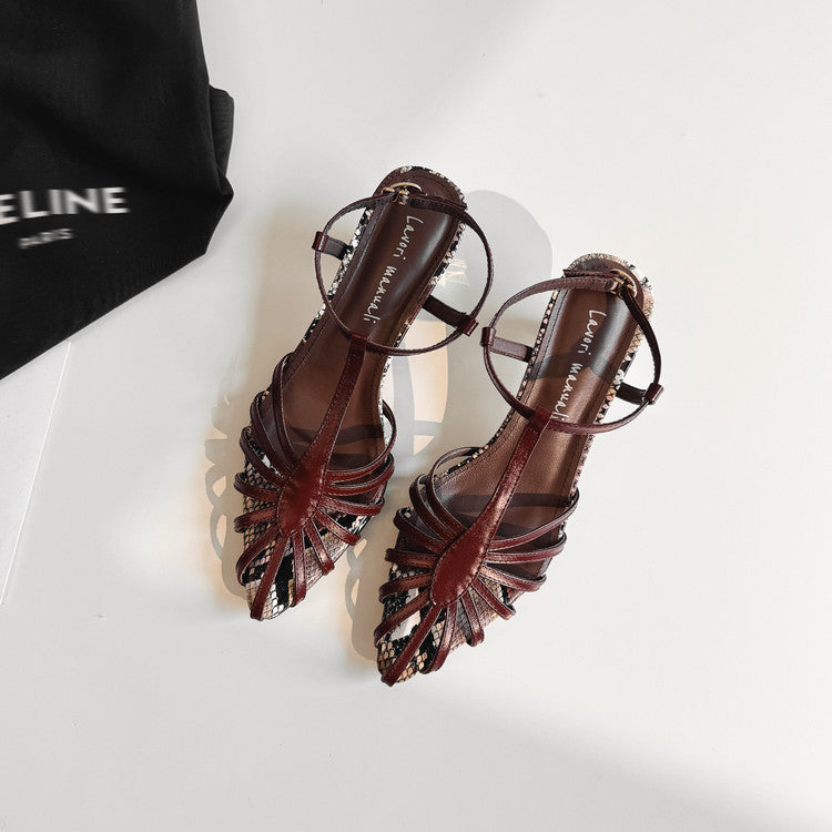 Karin Luna In Stock Spot Goods Open-toe French Style Metal Heel Sandals
