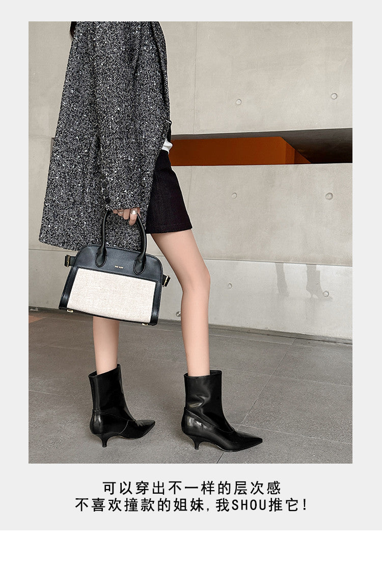 Karin Luna In Stock  Spot Goods Elegant kitten heel pointed toe trendy ankle boots