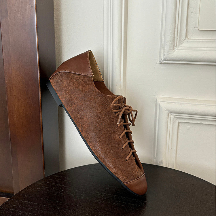 Karin Luna In Stock In Stock   Xiaohongshu Hot-Selling Lace-Up Round-Toe Deep Mouth Single Shoes