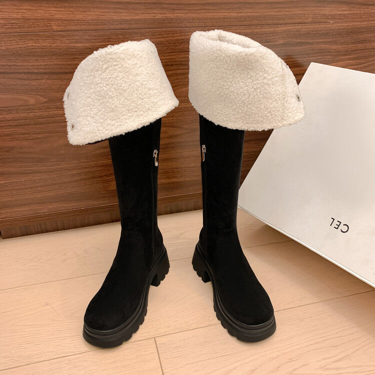 Karin Luna has prepared stock  Main Push Main Push  Hot-selling Large Sole Self-flowing Foldable Round Toe Over-the-Knee Boots