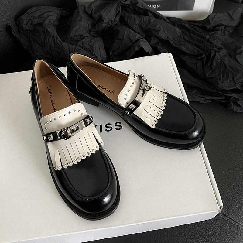 Karin Luna Casual Shoes Series~ Spot Goods Spot Goods Hot-selling Tassel Element Small Gold Buckle Single Shoes