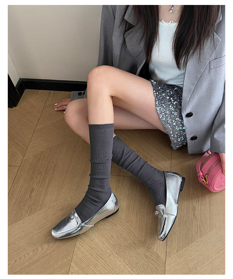Karin Luna In Stock Spot Goods Basic Versatile British Style Single Shoes
