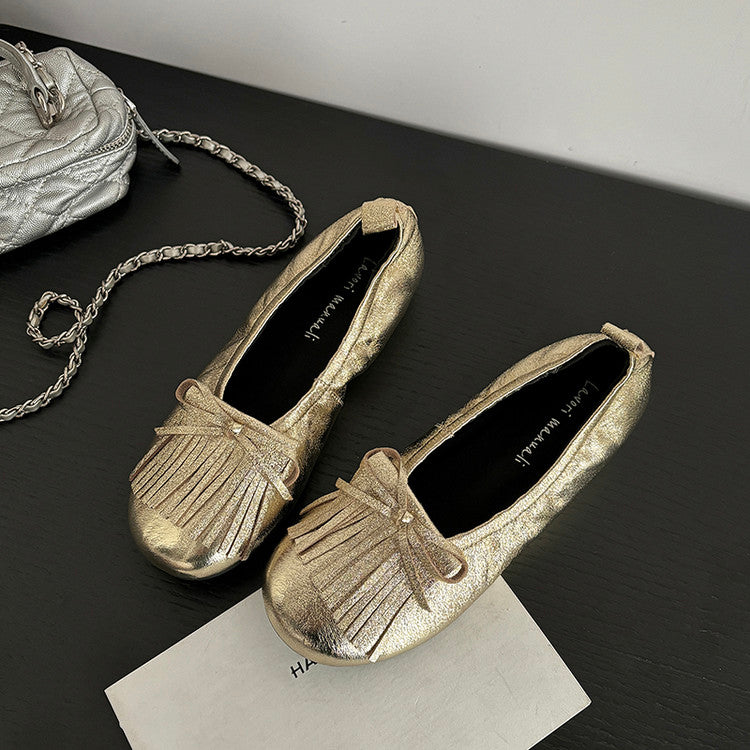 Karin Luna In Stock Spot Goods   Tassel Round Toe Hidden Wedge Mary Jane Shoes