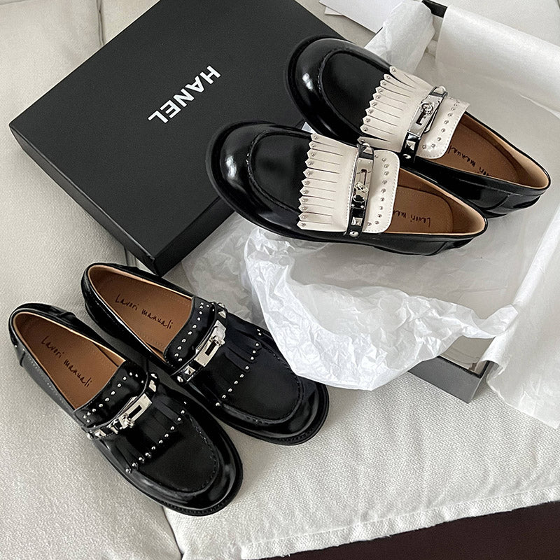 Karin Luna Casual Shoes Series~ Spot Goods Spot Goods Hot-selling Tassel Element Small Gold Buckle Single Shoes