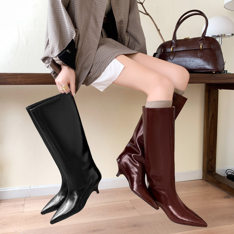 Karin Luna In Stock In Stock    Stunning Elegant Style Kitten Heel Straight Long Boots