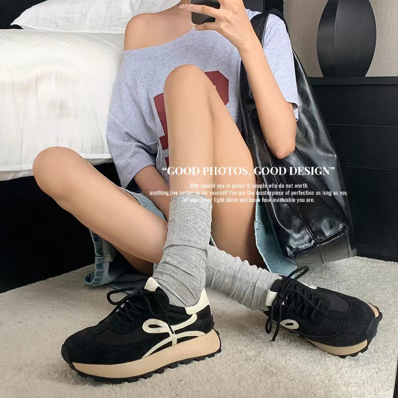 Karin Luna Casual Shoes Series~  In Stock Hot-Selling Versatile Lace-Up Thick-Soled Deep Mouth Single Shoes