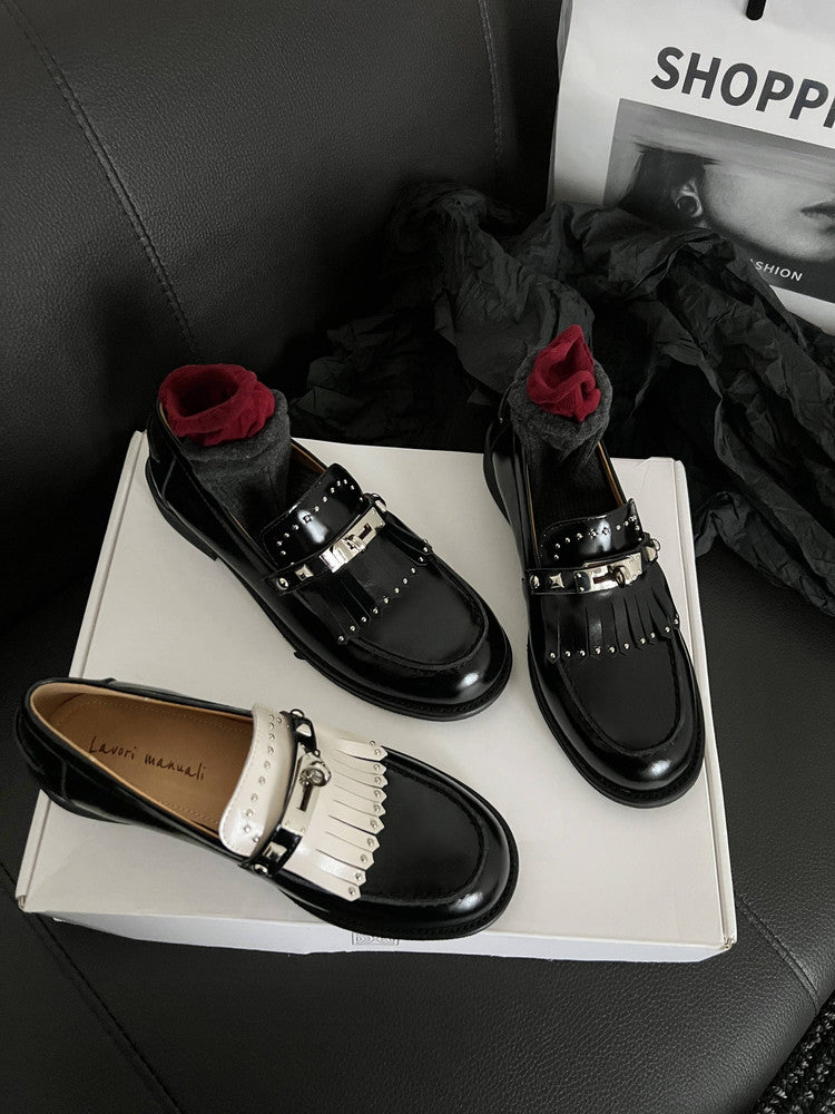 Karin Luna Casual Shoes Series~ Spot Goods Spot Goods Hot-selling Tassel Element Small Gold Buckle Single Shoes