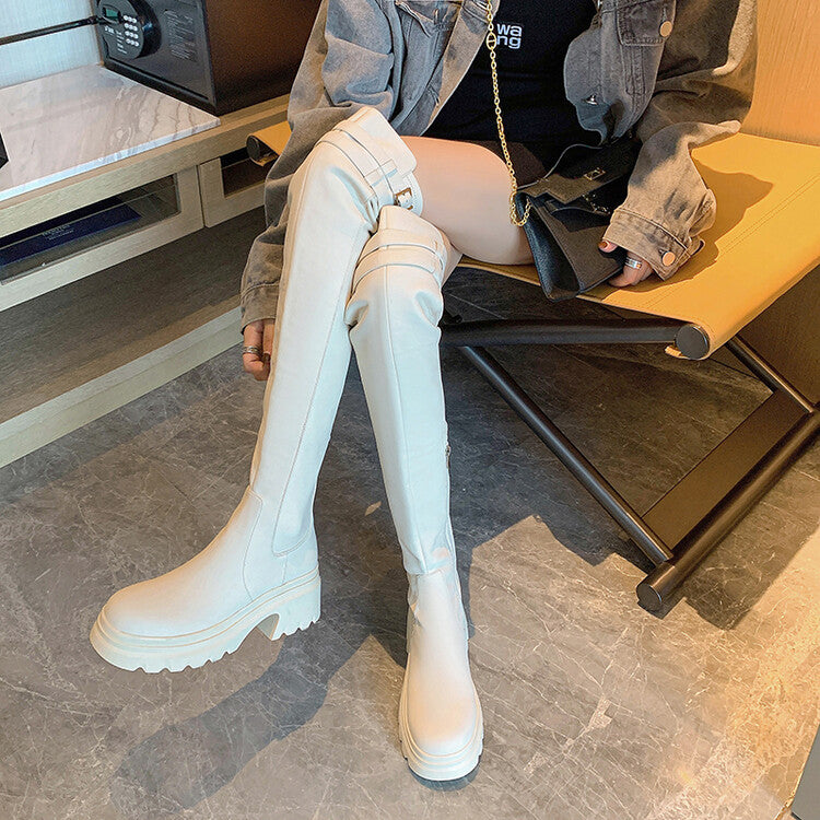 Karin Luna In Stock is the Way to Go！ Basic Thick-Soled Over-the-Knee Boots Super Soft Sheepskin Classic