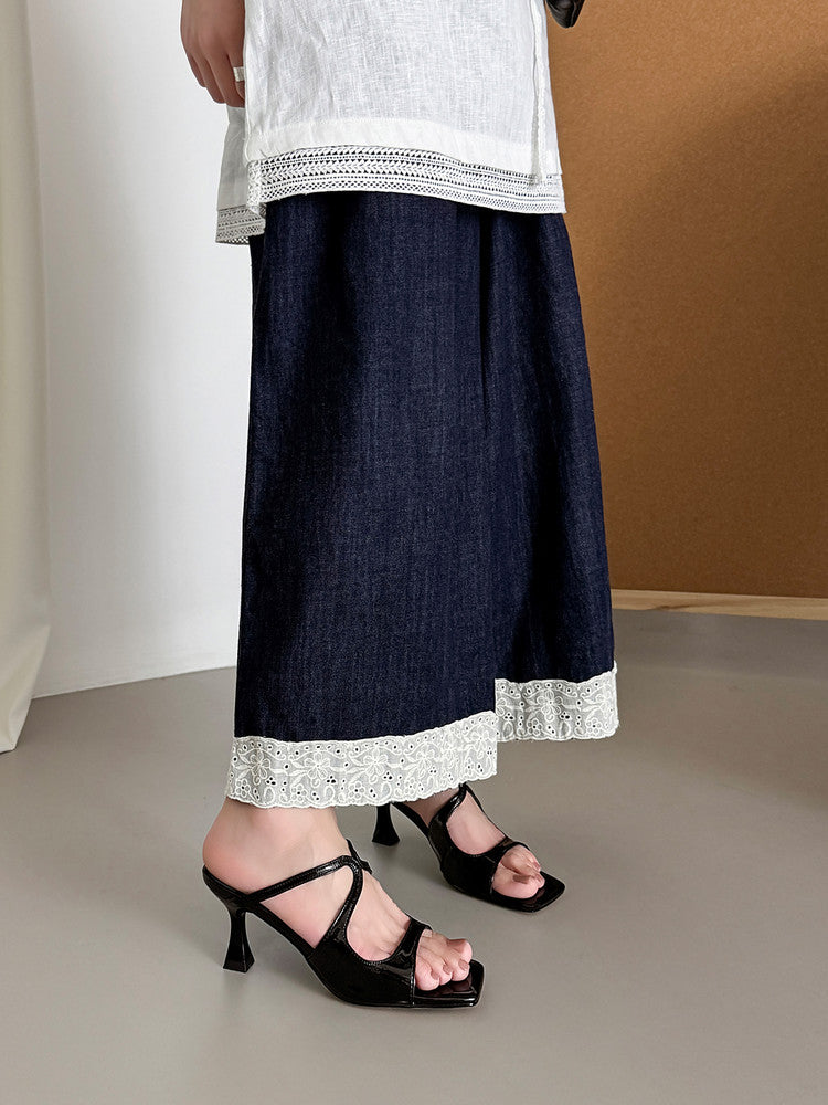 Karin Luna French Retro Square Toe Wrap Strap Open-Toe Slippers