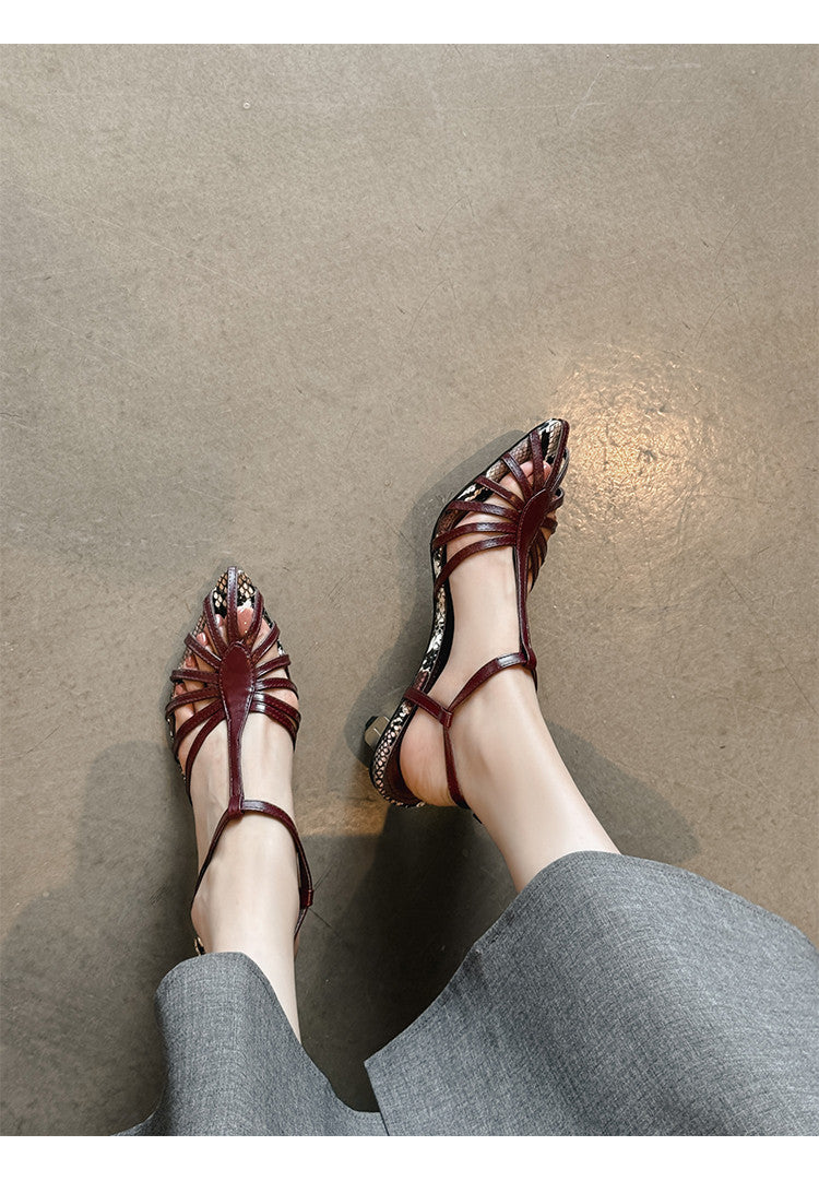 Karin Luna In Stock Spot Goods Open-toe French Style Metal Heel Sandals