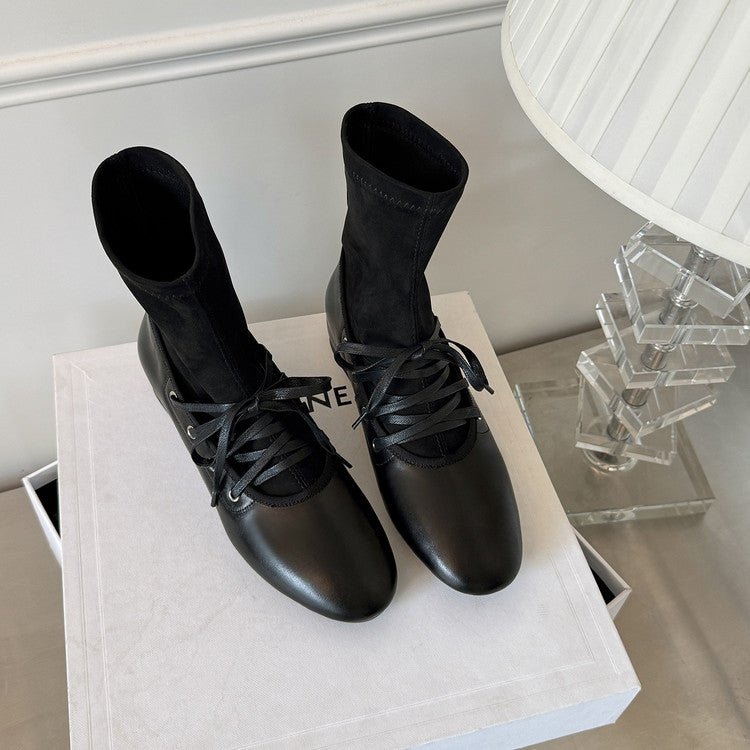 Karin Luna Round Toe Internal Height Increase Lace-up Ankle Boots