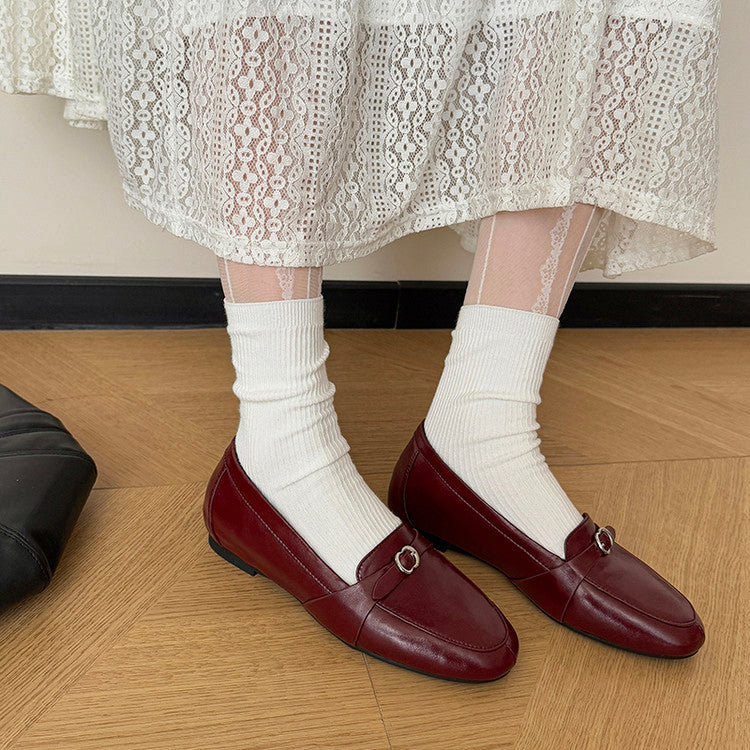 Karin Luna In Stock Spot Goods Basic Versatile British Style Single Shoes
