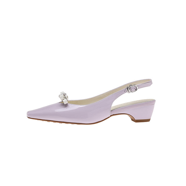Karin Luna In Stock In Stock Sweet Bowknot Small Square Toe Chunky Heel Closed-toe Elegant Retro Sandals