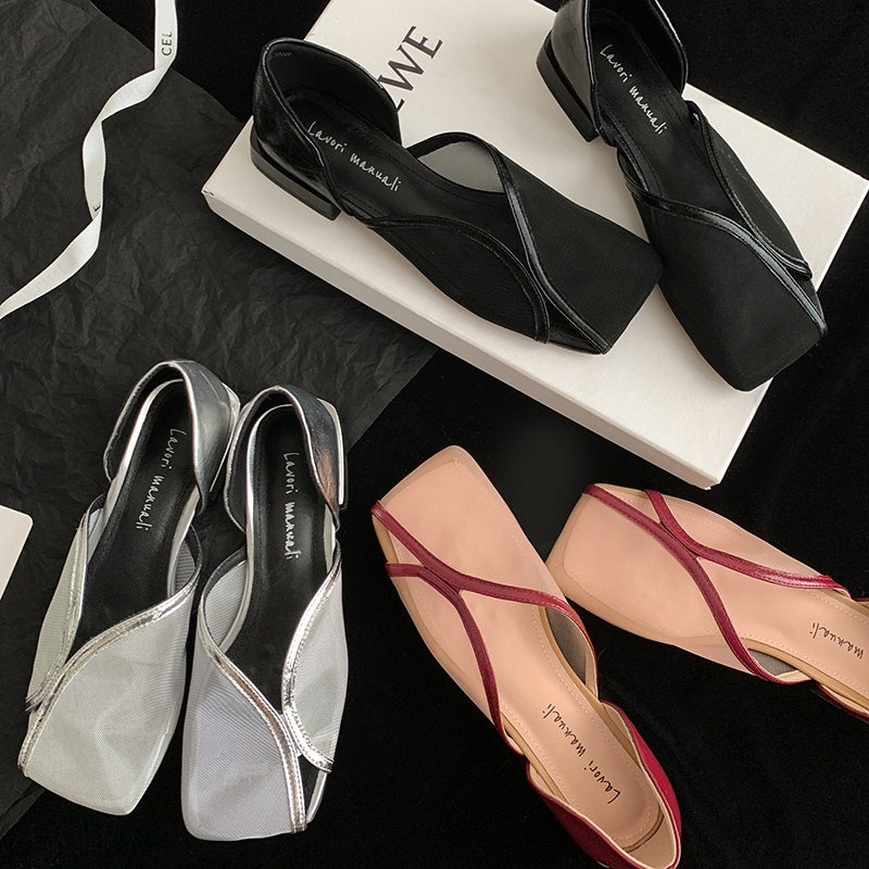 Karin Luna In Stock Spot Goods  Square Toe Mesh Sandals