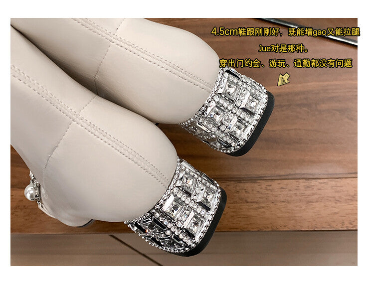 Karin Luna Hot-Selling In Stock  Dynamic Rhinestone One-Strap Vintage Style  Slimming Leggings