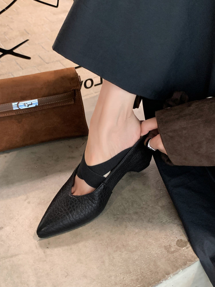 Karin Luna In Stock  Spot Goods  a Large Number of Spot Goods Pointed Toe Cross Strap Hidden Wedge Shoes