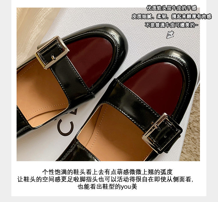 Karin Luna In Stock Spot Goods One-Strap Height-Increasing Belt Buckle Single Shoes