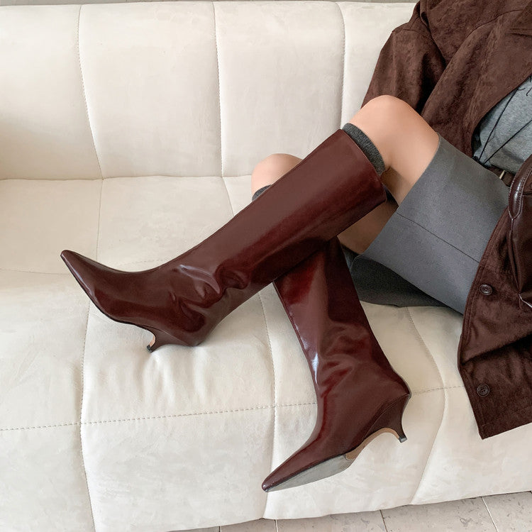Karin Luna In Stock In Stock    Stunning Elegant Style Kitten Heel Straight Long Boots