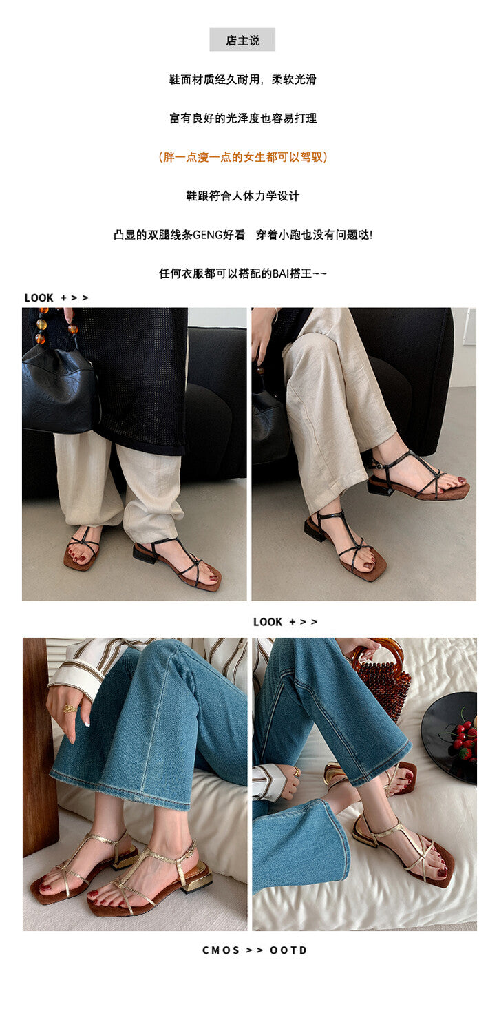 Karin Luna Bestseller Popular Featured products a Large Number of Spot Goods  Comes with data included  Thin Strap T Word Sandals