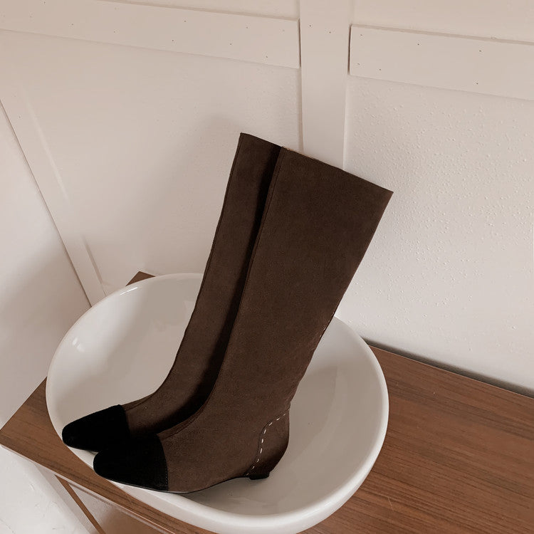 Karin Luna Color Block Inner Height Increase Mid-Calf Boots
