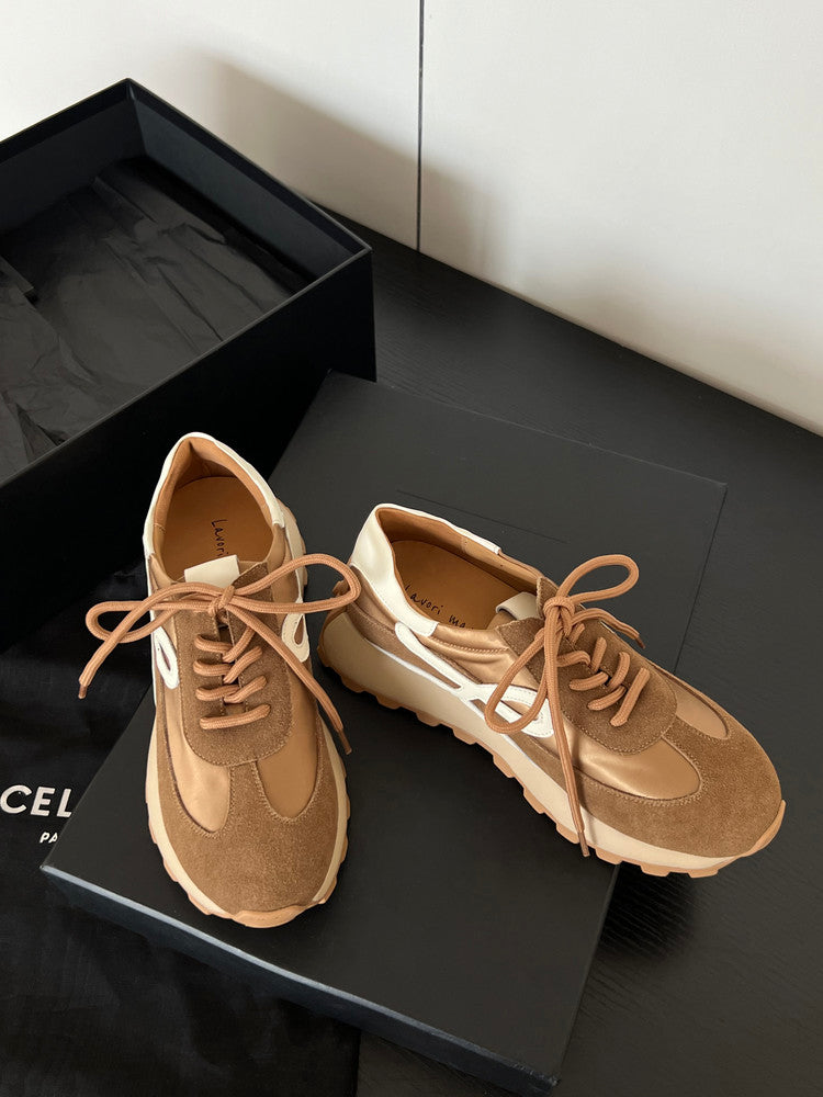 Karin Luna Casual Shoes Series~  In Stock Hot-Selling Versatile Lace-Up Thick-Soled Deep Mouth Single Shoes