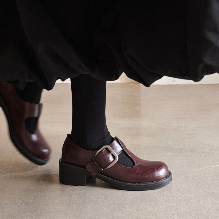 Karin Luna In Stock Spot Goods round Head t Round Toe British Style Single Shoes