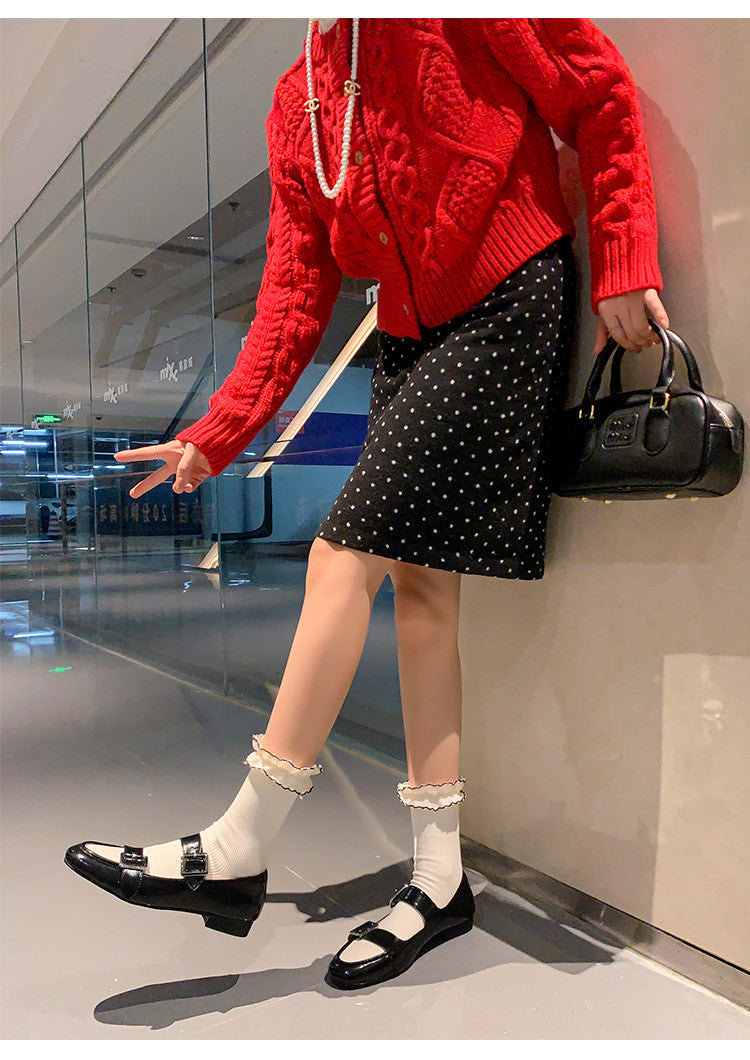 Karin Luna In Stock Spot Goods One-Strap Height-Increasing Belt Buckle Single Shoes