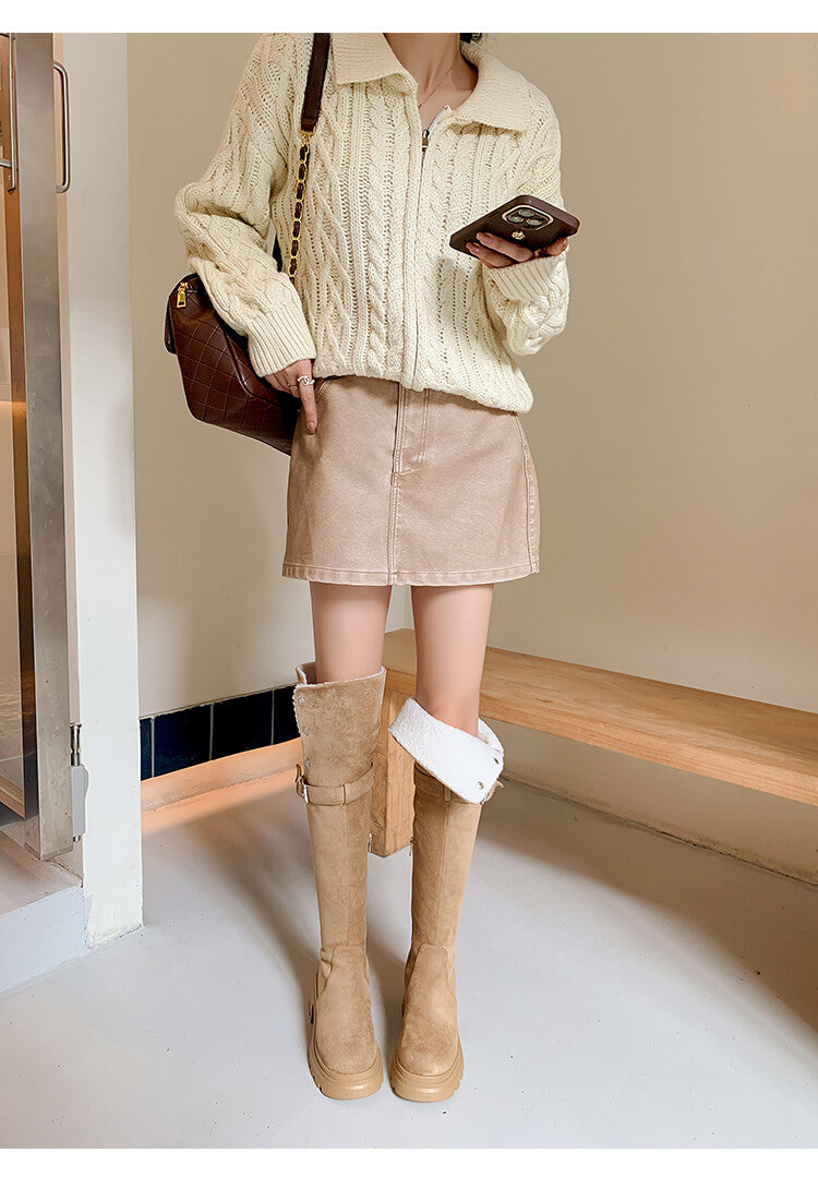 Karin Luna has prepared stock  Main Push Main Push  Hot-selling Large Sole Self-flowing Foldable Round Toe Over-the-Knee Boots