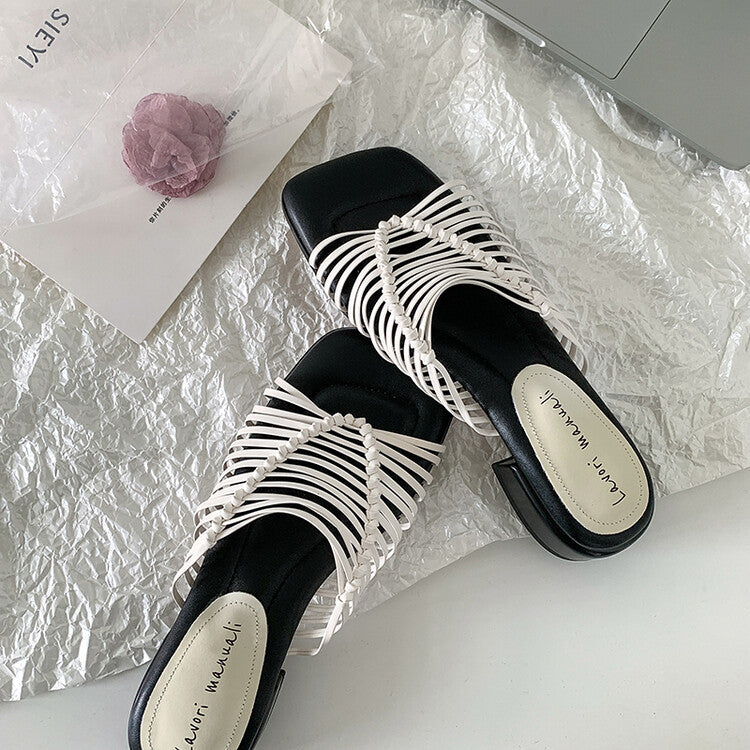 Karin Luna In Stock Spot Goods  Resort Style Handwoven Flat Sole Slippers