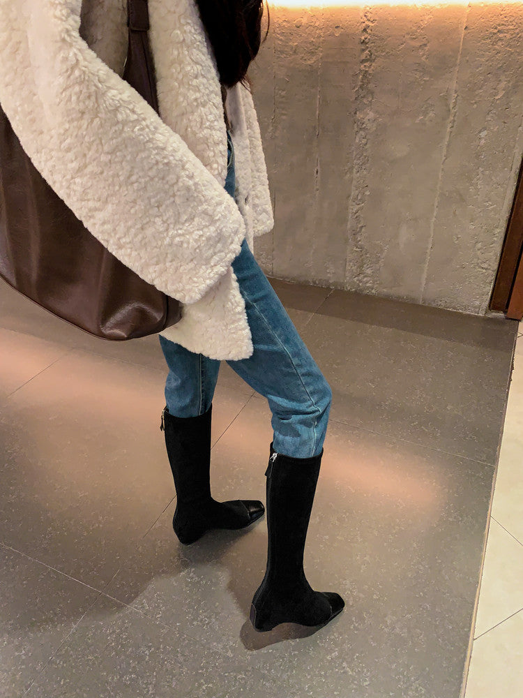 Karin Luna In Stock In Stock Patchwork Long Boots Elegant Versatile
