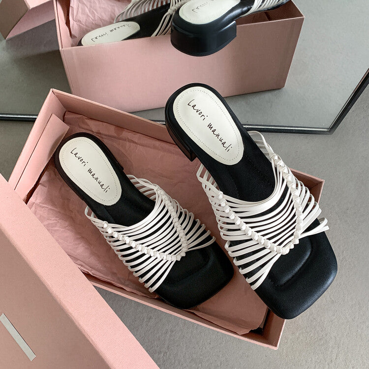 Karin Luna In Stock Spot Goods  Resort Style Handwoven Flat Sole Slippers