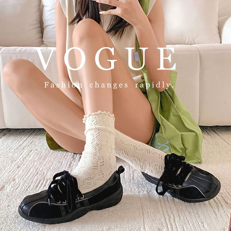 Karin Luna Casual Shoes Series~  In Stock Hot-Selling Versatile Lace-Up Casual Deep Mouth Flats