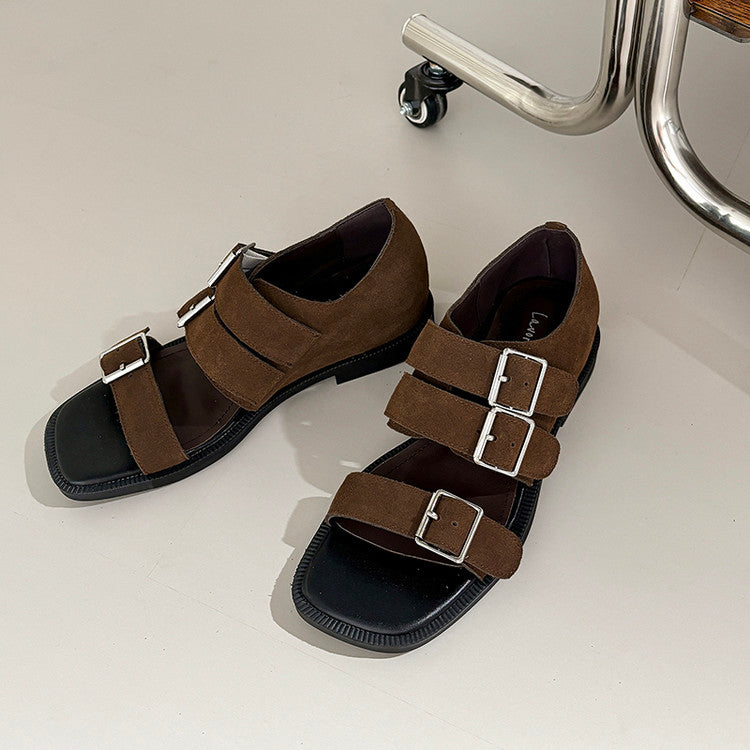 Karin Luna In Stock Spot Goods   Casual Belt Buckle Thick-soled Versatile Sandals